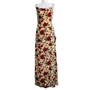 Lulus Burnout‎ Floral Velvet Burnout Maxi Slip Dress Small Bloomcore Coquette